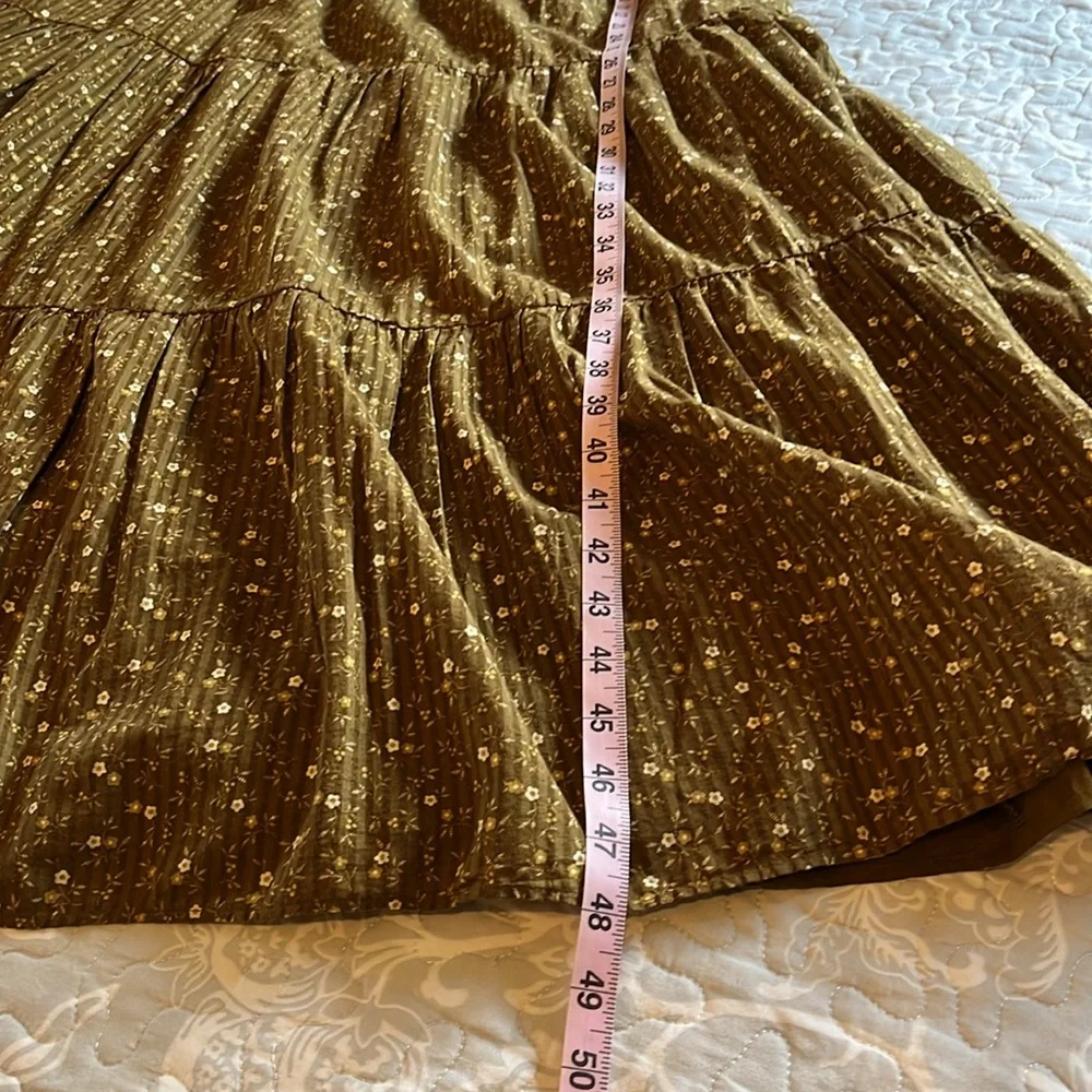 Madewell Ruffle-Sleeve Tiered Midi Dress in Daisy Stitch Size L - Belt included - Picture 8 of 14